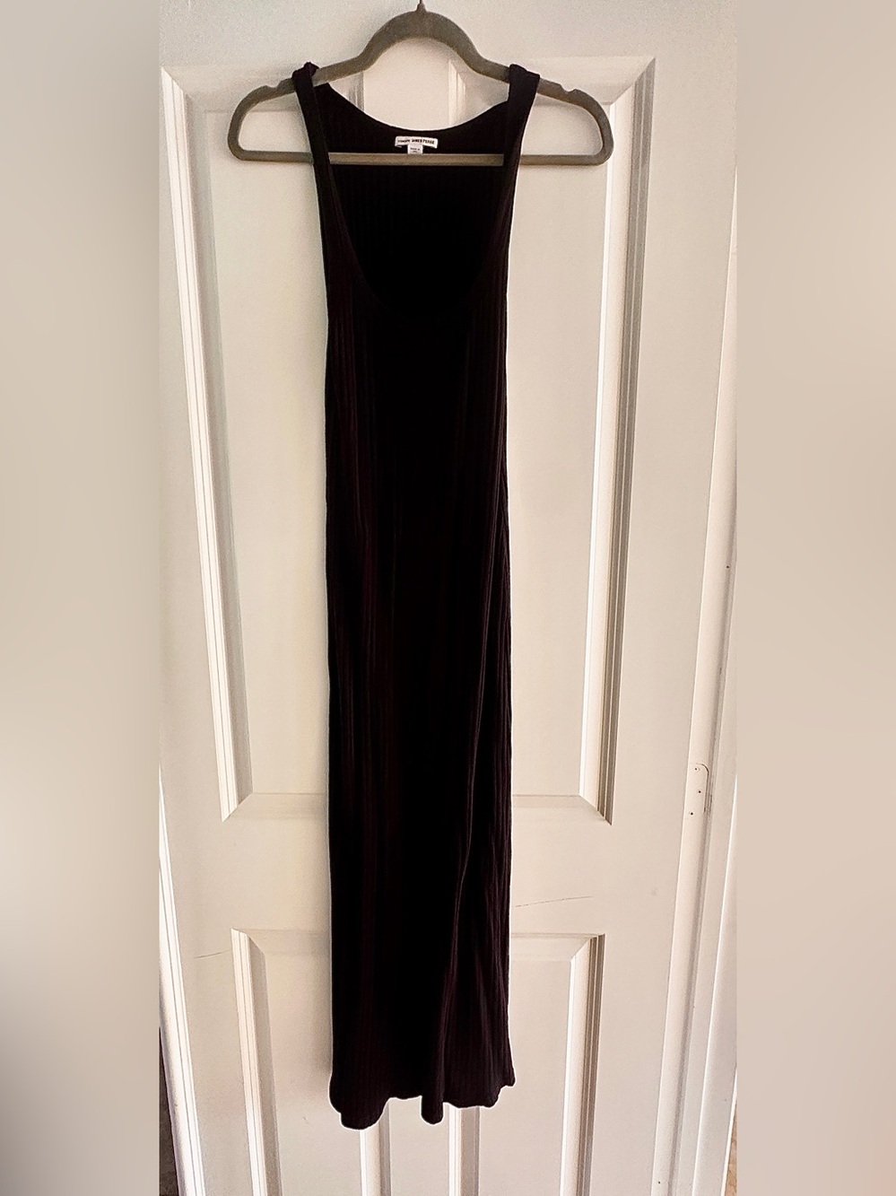 James Perse Black Ribbed Sleeveless Maxi Dress